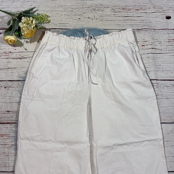 NWT J. Crew Drawstring pant straight leg white in cotton blend - Picture 7 of 10